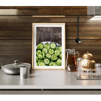 Simple kitchen poster - Green cucumber