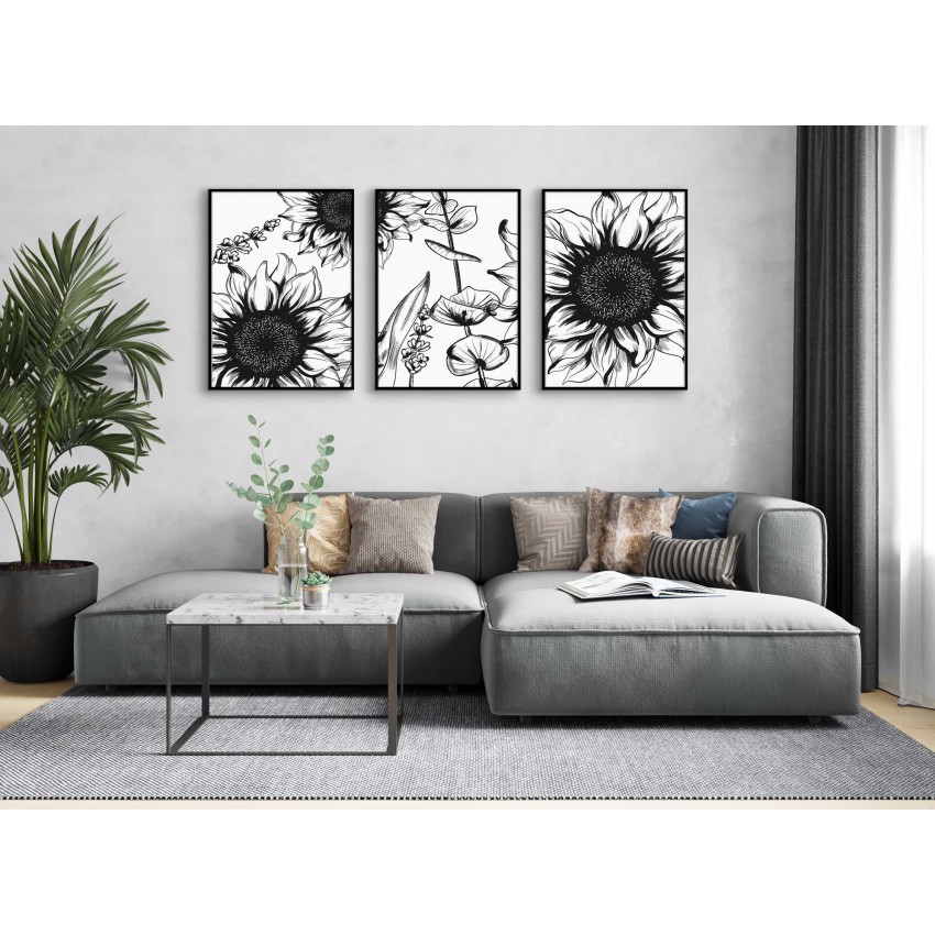Beautiful and simple flowers - Three Piece Poster