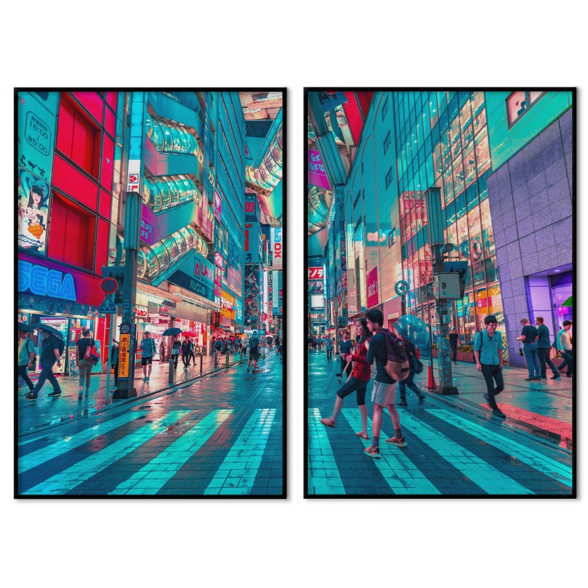 Ett färgglatt Tokyo - Perfect pair posters Ett färgglatt Tokyo - Perfect pair posters