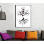Tree and its Roots - Black and White Poster