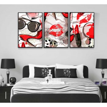 Abstract Fashion Art - Poster in Three Pieces