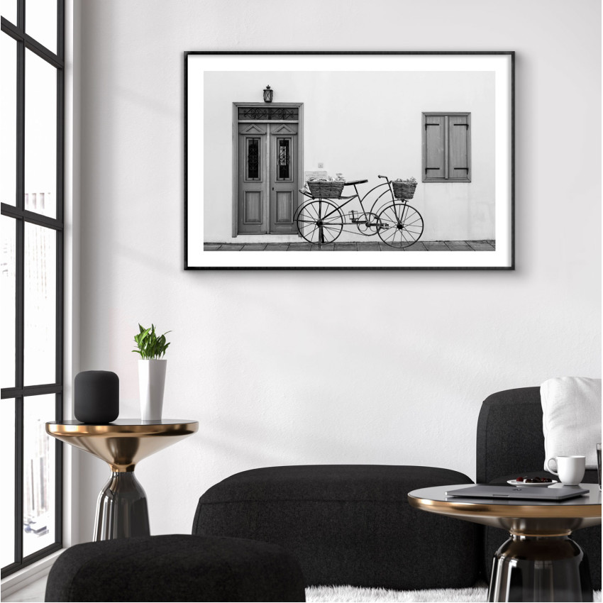 Bicycle - Retro Black and White Poster