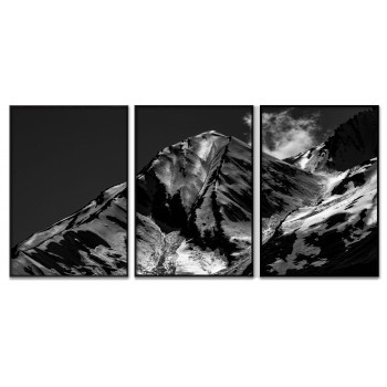 Bergsmotiv i svartvitt - Tavelset i tre delar