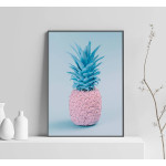 Pink Teal Pineapple - Retro Poster
