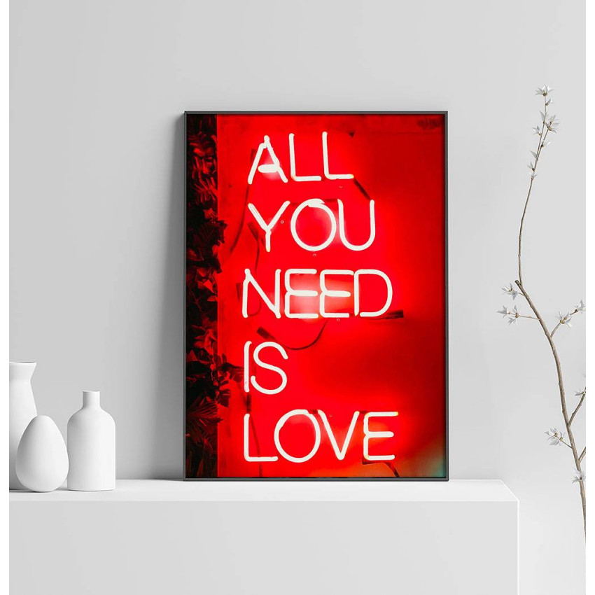 All You Need Is Love - Red Poster A4