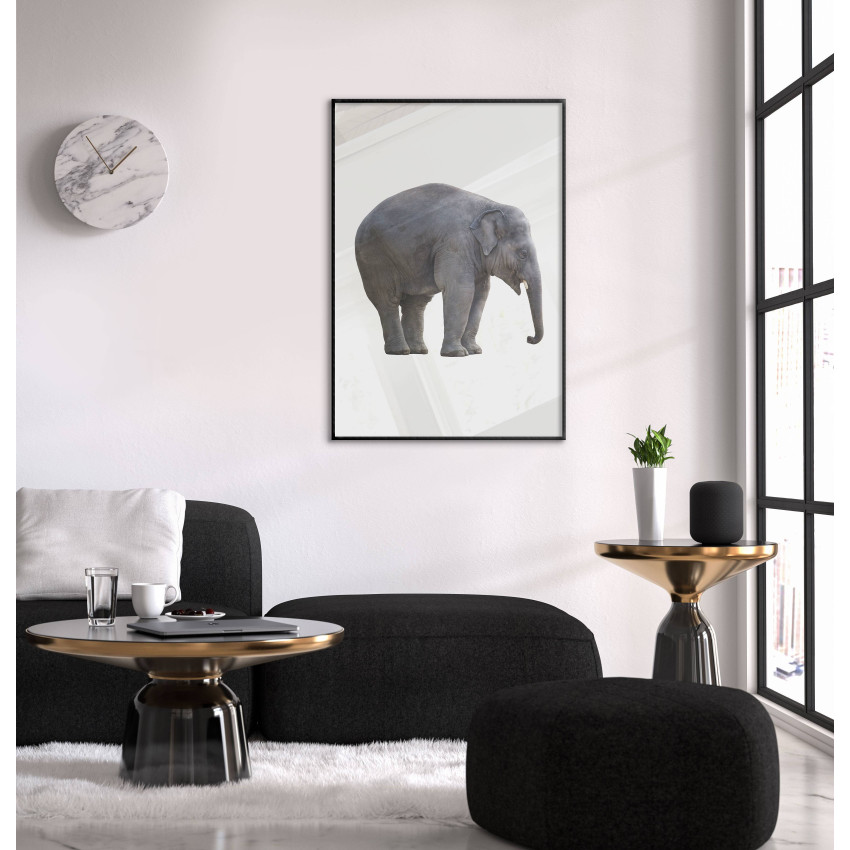 Elephant - Simple Black and White Poster