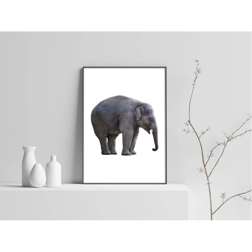 Elephant - Simple Black and White Poster