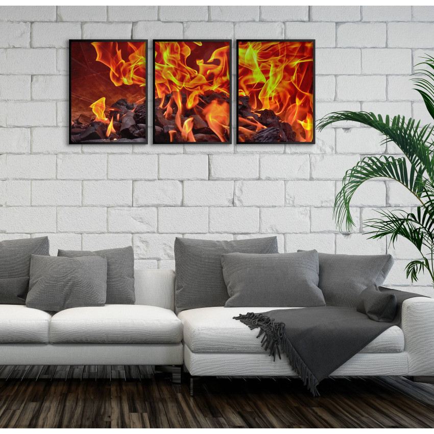 Fire and Flames - Three Piece Poster 