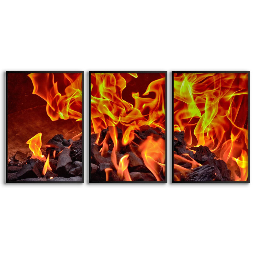 Fire and Flames - Three Piece Poster 