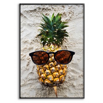 Pineapple & Sunglasses - Retro Poster