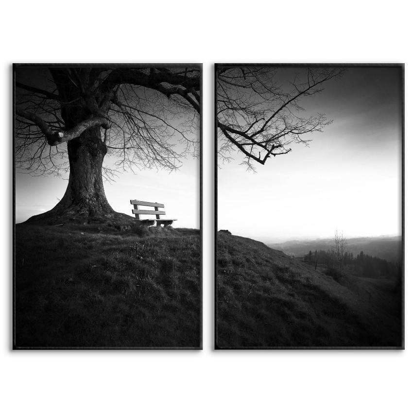 Nature and Bench - Poster in Two Pieces