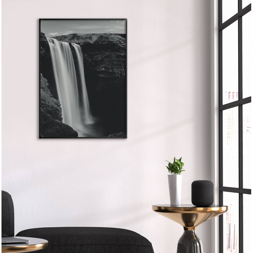 Waterfall - Black and White Poster