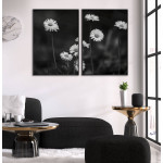 White Flowers Daisy - Poster in Two Pieces