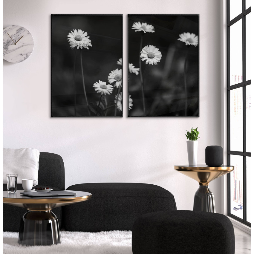 White Flowers Daisy - Poster in Two Pieces