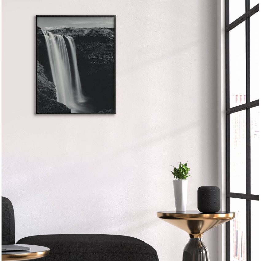 Waterfall - Black and White Poster