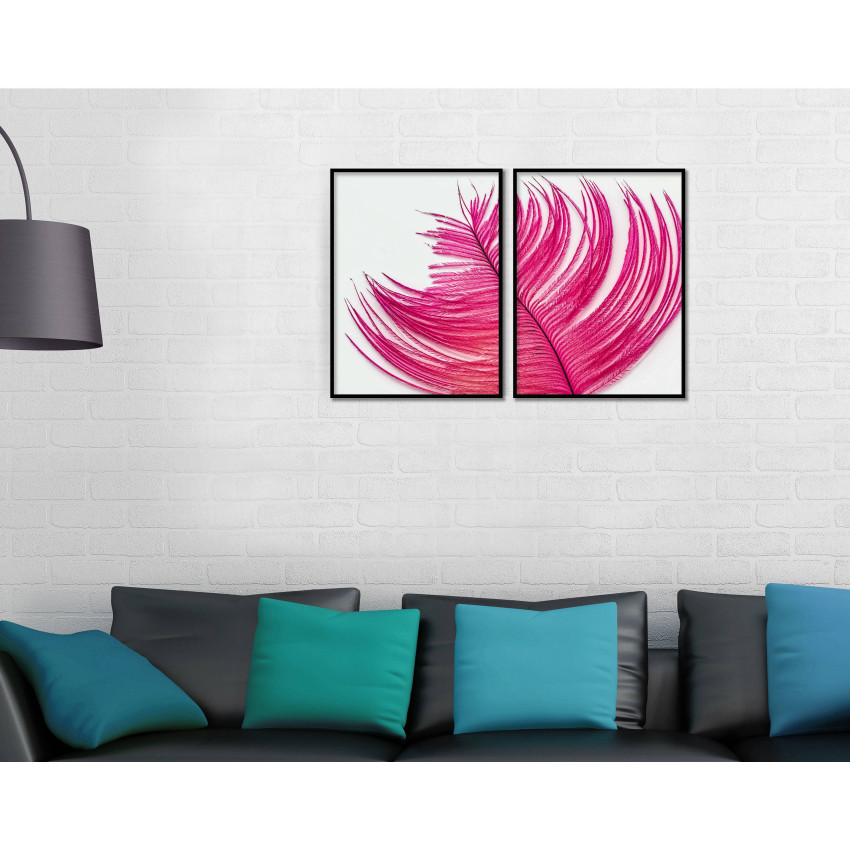 Pink Feather - Poster in Two Pieces