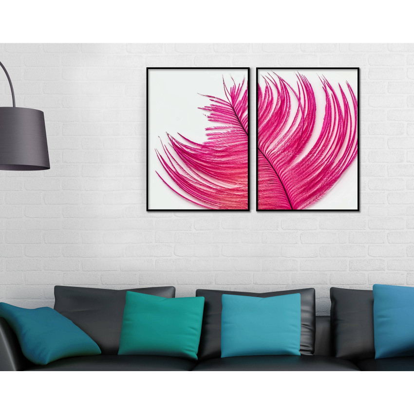 Pink Feather - Poster in Two Pieces