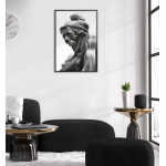 Döskalle Staty - Svartvit Poster med Vit Bakgrund