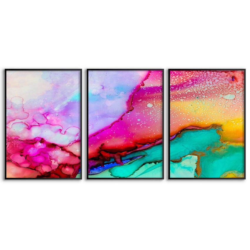 Abstrakt färg - Färgglad poster i tre delar Abstrakt färg - Färgglad poster i tre delar
