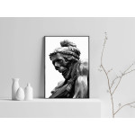 Döskalle Staty - Svartvit Poster med Vit Bakgrund