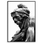 Döskalle Staty - Svartvit Poster med Vit Bakgrund