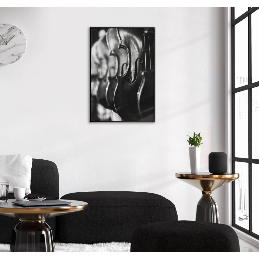 Classical Violin - Black and White Poster