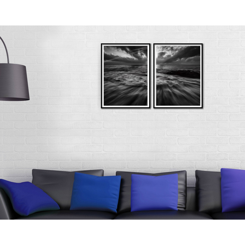 Mjuka vågor - Svartvitt havsmotiv i två delar