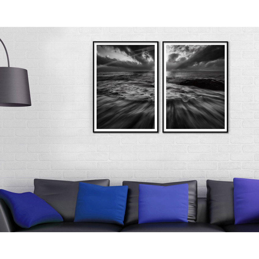 Mjuka vågor - Svartvitt havsmotiv i två delar