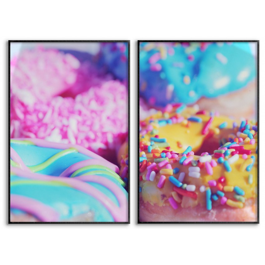 Cupcakes och donuts - Poster i två delar Cupcakes och donuts - Poster i två delar