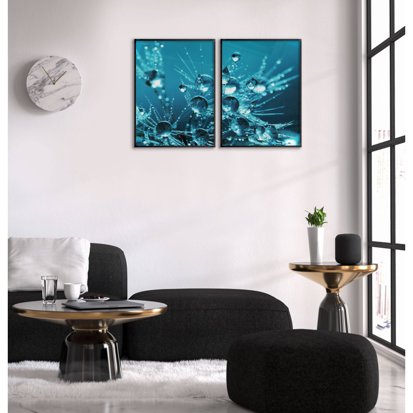 Abstract Drops - Two Piece Blue Poster