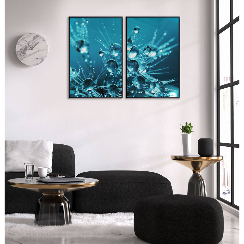 Abstract Drops - Two Piece Blue Poster