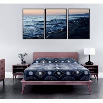 Beautiful Water by the Sea - Three Piece Poster 