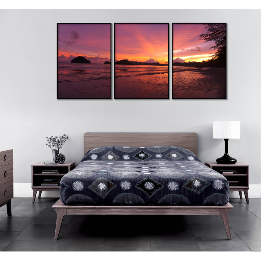 Pink Beach - Three Piece Poster 