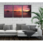 Pink Beach - Three Piece Poster 