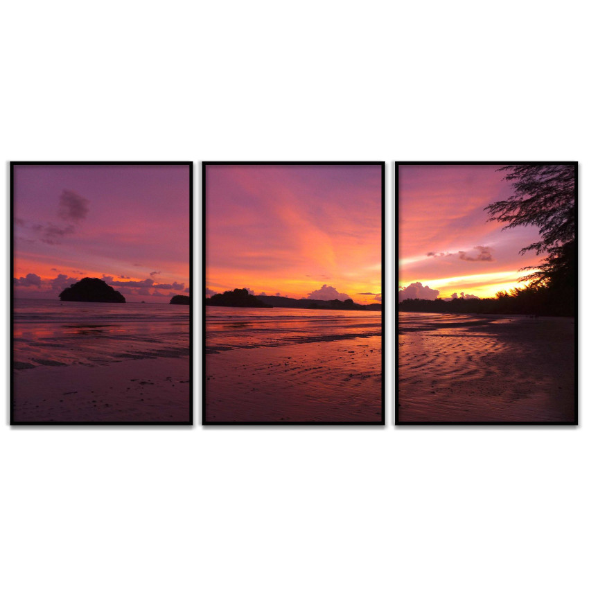 Pink Beach - Three Piece Poster 