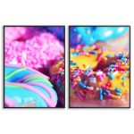 Donuts med strössel - Färgglad poster i två delar Donuts med strössel - Färgglad poster i två delar