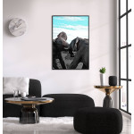 Elephant family - Black and white poster