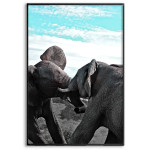 Elephant family - Black and white poster