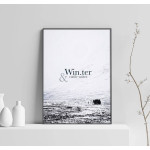 Simple Winter - Black and White Poster