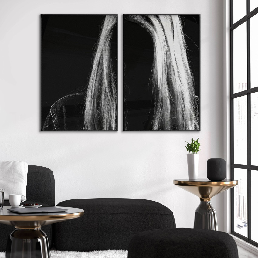 Kvinna utan ansikte - M&ouml;rk poster i tv&aring; delar