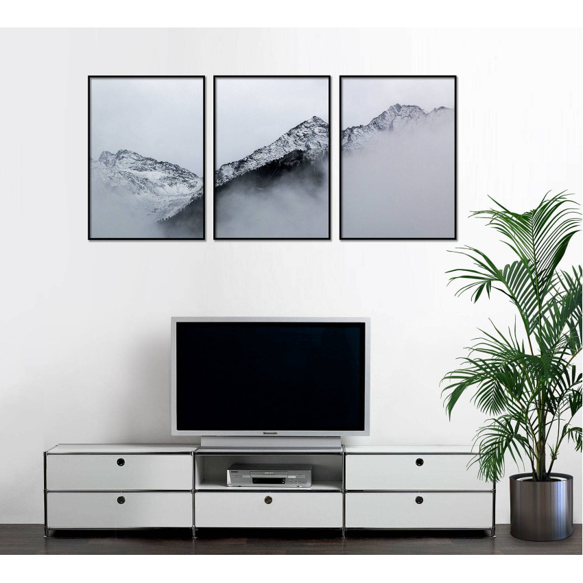 Mountain and Fog - Three Piece Poster