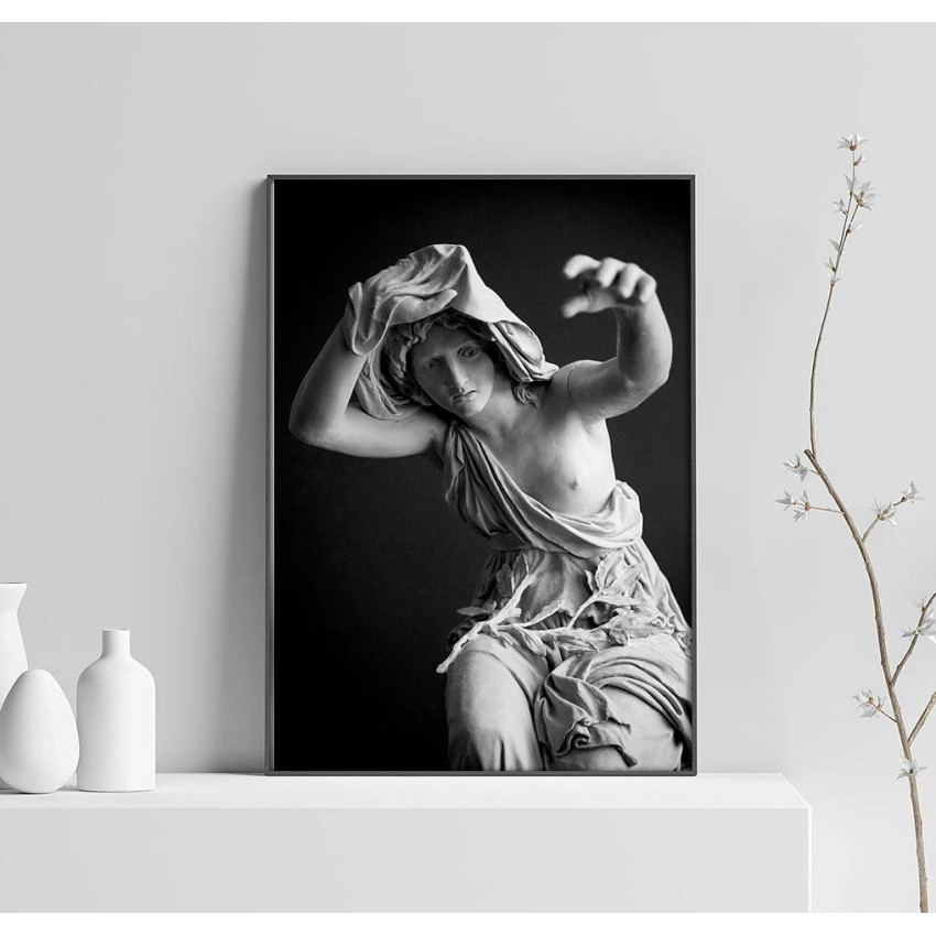 Statue Rome Woman - Black and White Poster