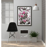 Rosa Magnolia Blommor - Simpel Poster