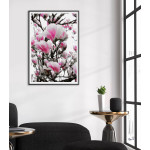 Rosa Magnolia Blommor - Simpel Poster