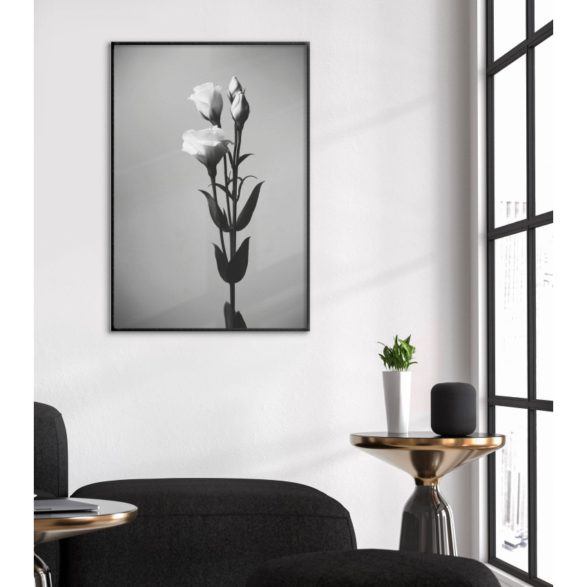 Tulips - Simple Black and White Poster