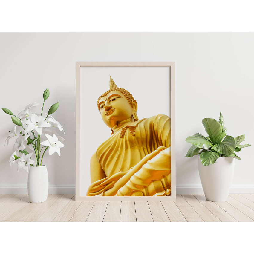 Buddha Statue - Simple Yellow Poster