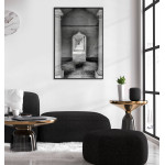 Palace Hallway - Simple Black and White Poster