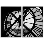 Clock Tower - Two Piece Black and White Poster