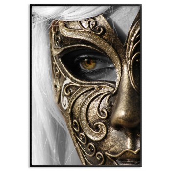 Beautiful Woman in Mask - Simple Poster