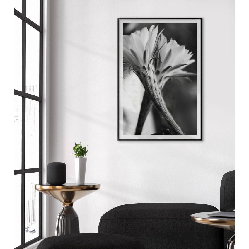 Simple Flower - Black and White Poster